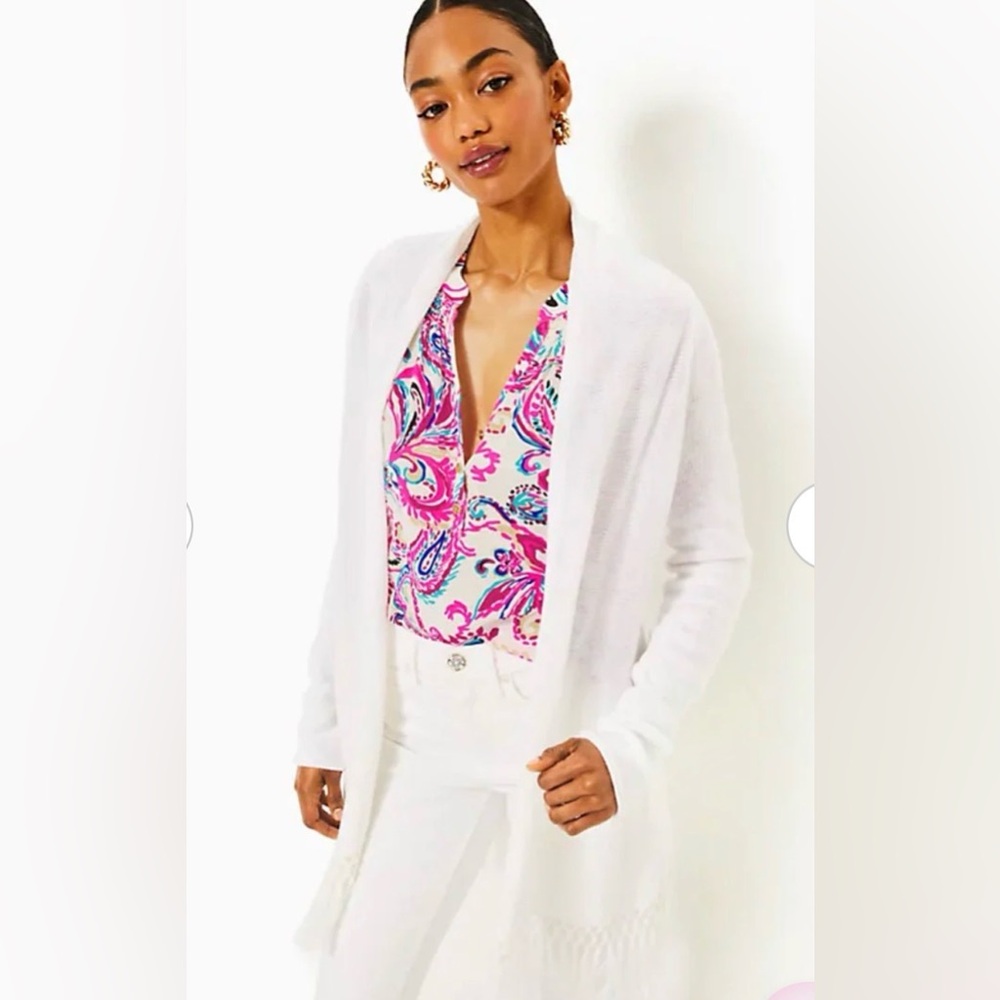 Lilly Pulitzer Tatum Cardigan Resort White
